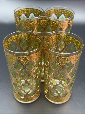 Vintage MCM Culver 22k Valencia Highball Glasses